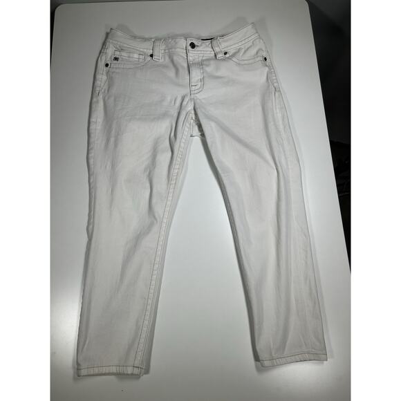 Miss Me Jeans Women’s 31 (32) White Mid Rise Easy Ankle Skinny Zipper Pockets - Picture 2 of 15